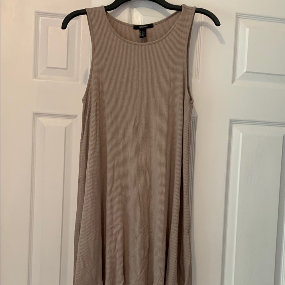 Forever 21 Ribbed Beige Dress